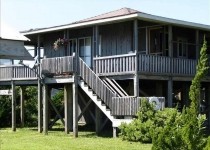 [Image: Cape Lookout Lighthouse View from Waterfront Cottage]