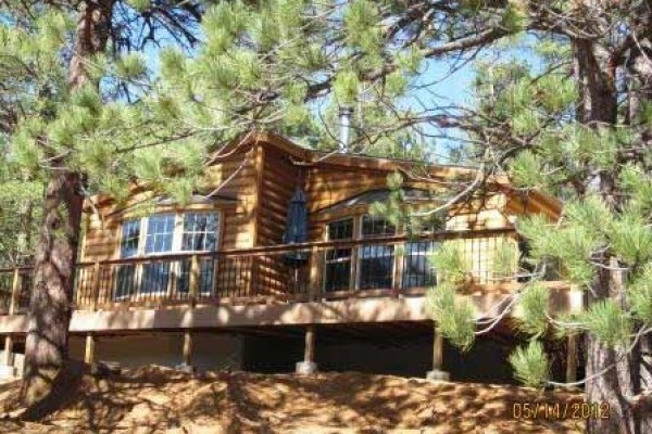 [Image: Quiet Mountain-View, Lakeside Cabin Among Giant Pines, Newly Built]