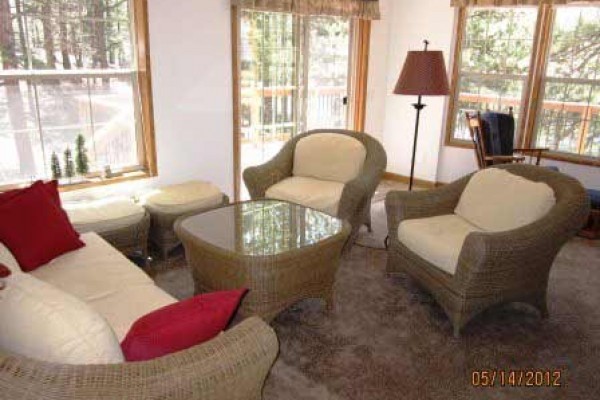 [Image: Quiet Mountain-View, Lakeside Cabin Among Giant Pines, Newly Built]