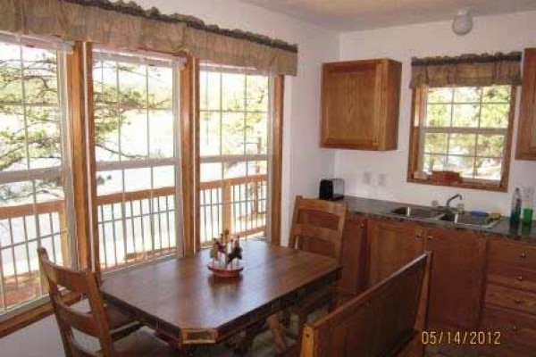 [Image: Quiet Mountain-View, Lakeside Cabin Among Giant Pines, Newly Built]