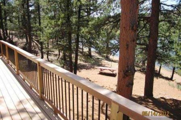 [Image: Quiet Mountain-View, Lakeside Cabin Among Giant Pines, Newly Built]