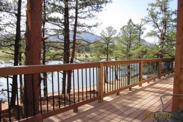 [Image: Quiet Mountain-View, Lakeside Cabin Among Giant Pines, Newly Built]