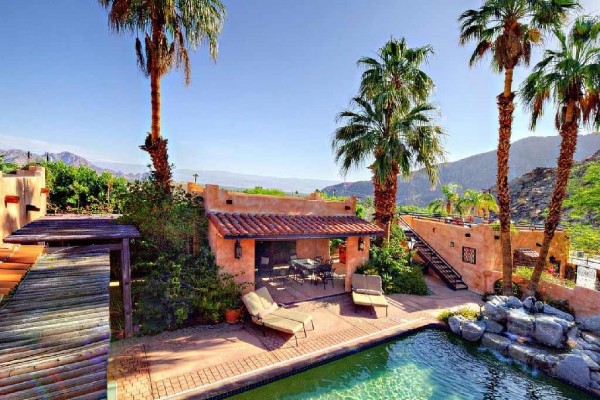 [Image: Spanish Style Home: Saltwater Pool, Hot Tub, Cabana, Sprawling Manicured Gardens]