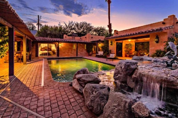 [Image: Spanish Style Home: Saltwater Pool, Hot Tub, Cabana, Sprawling Manicured Gardens]
