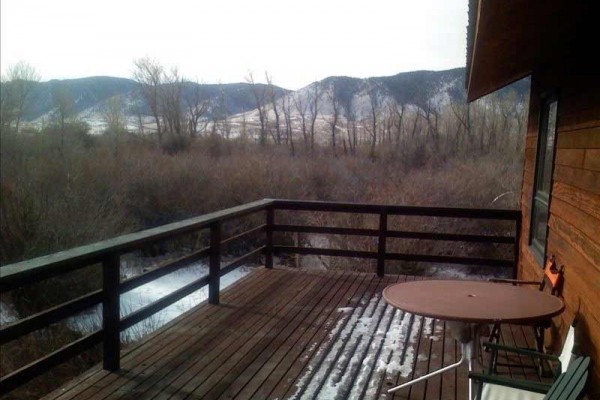 [Image: "Two Dog Chalet" (Snowy Range Mountains / Home on the River)]