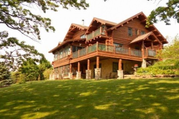 [Image: Rustic Luxury Awaits in This Beautiful Full Log Lodge on 44 Private Acres]