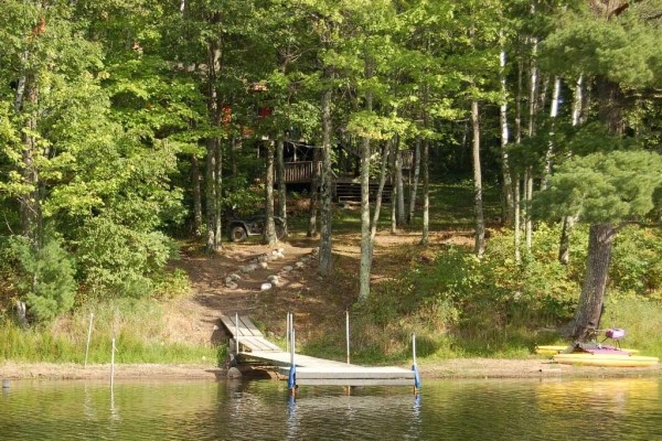 [Image: Private-True Log Cabin on Pristine Spider Lake in Washburn County]