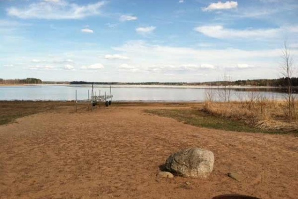 [Image: 1 Acre Waterfront Cabin with Sand Beach on Pristine Shell Lake]