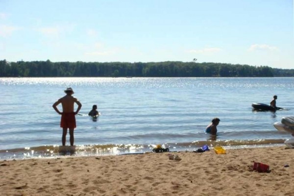 [Image: Cabin on Sandy Beach - Beautiful Rest Lake]