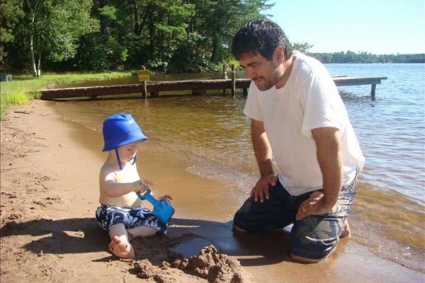 [Image: Cabin on Sandy Beach - Beautiful Rest Lake]