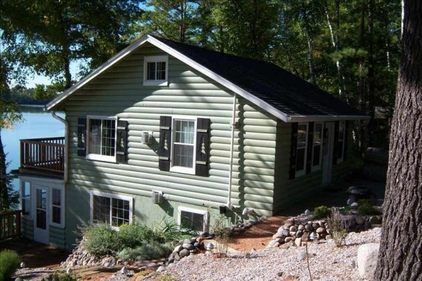 [Image: Luxury Lakefront Home on Little St. Germain Lake for Rent.]