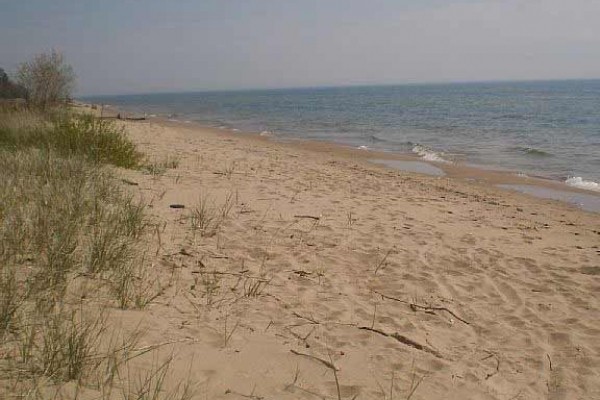 [Image: Private White Sand Beach on Lake Michigan]
