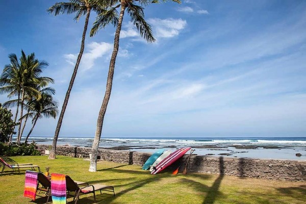 [Image: Oceanfront with Nice Lawn Facing the Water. Whale-Watching is Spectacular!]