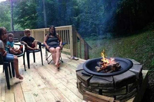 [Image: Super Fun, Private Out Door Hot Tub, Fire Pit, Water Fall on Property]