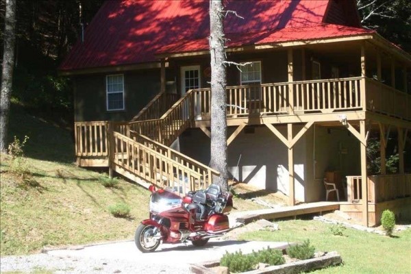 [Image: 1 Wkend Left in July! Cabin W/Private Hot Tub, Close to Biking, Hiking, Fishing]