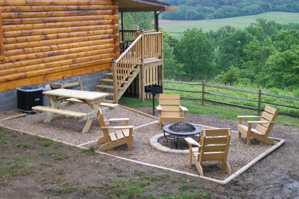 [Image: Potomac Overlook , New Log Cabin Above Entrance to Smoke Hole]