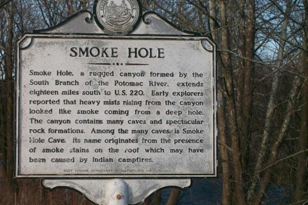 [Image: Potomac Overlook , New Log Cabin Above Entrance to Smoke Hole]