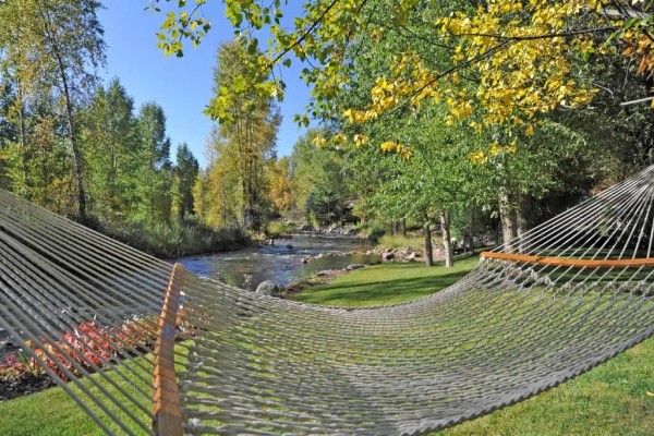 [Image: Across from Rio Grande Trail on Roaring Fork River. Walk to Downtown Aspe]